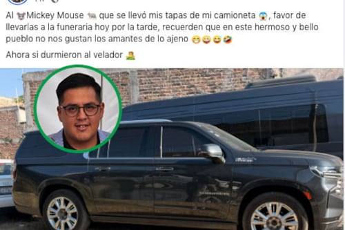 Le roban los tapones de la camioneta a un alcalde de Guanajuato, pide que se los regresen