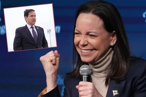 “Tenemos el apoyo, la transición está en marcha”, asegura Machado tras reunión con Marco Rubio