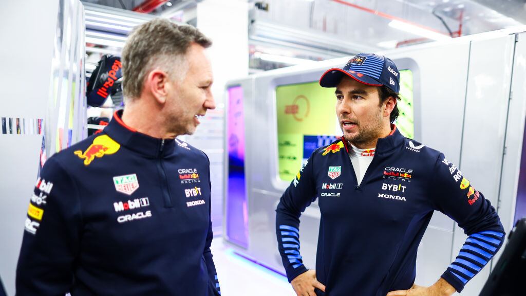 Christian Horner y Checo Pérez