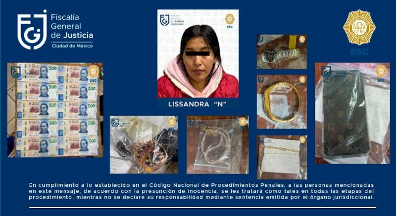 La FGJCDMX detuvo a una mujer por el robo a la casa de Consuelo Duval.