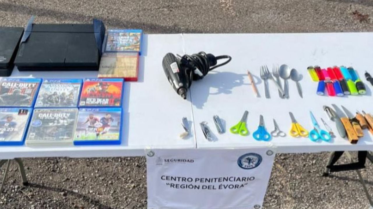 Autoridades aseguraron diversos objetos prohibidos en penal de Sinaloa