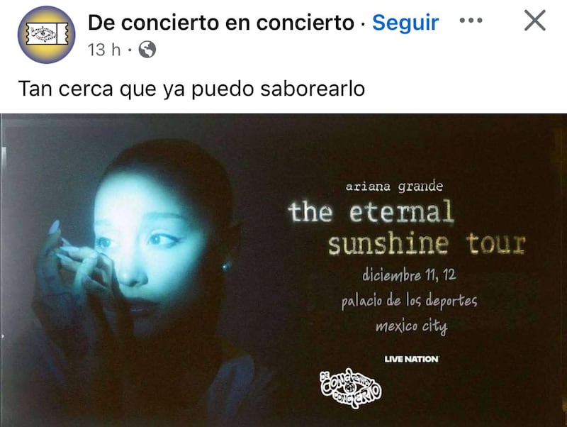 Filtración de las fechas de Ariana Grande