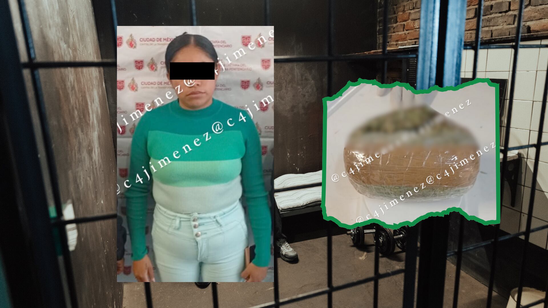 El envoltorio estaba escondido en su cuerpo, envuelto con cinta canela y plástico.