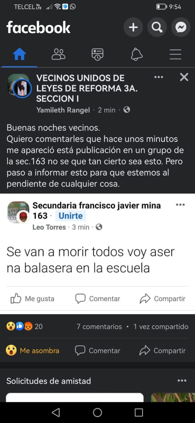 Amenaza de tiroteo en secundaria 163.