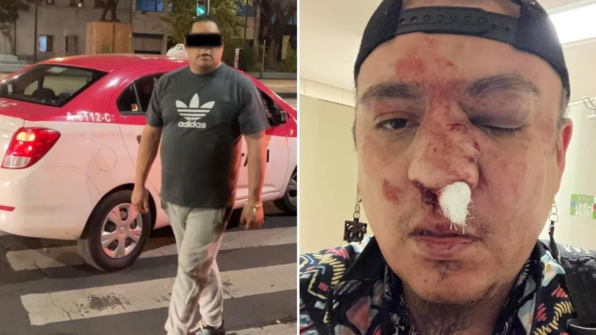 Taxistas golpean a joven qye defendió a peatones en el Centro de la CDMX.