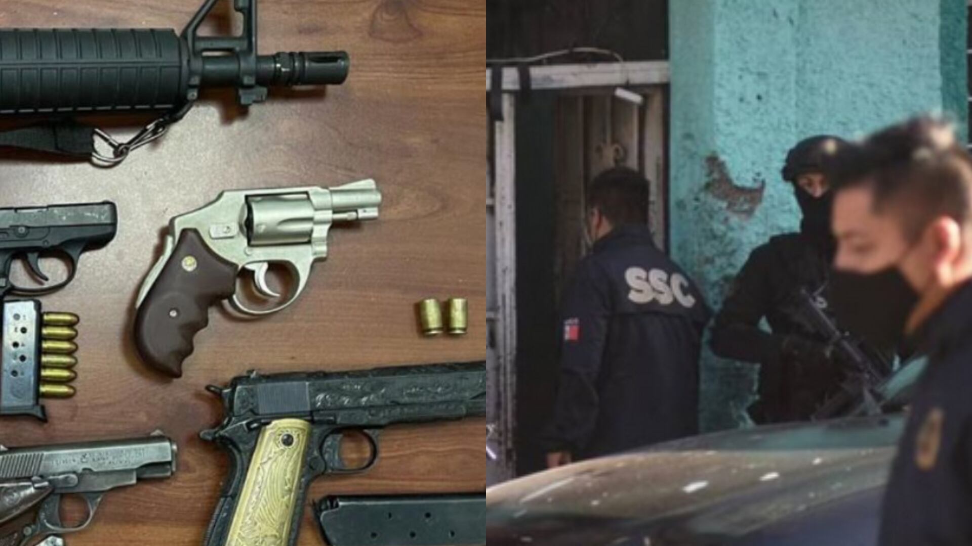 Aseguran un domicilio con narcóticos y armas de fuego en Ecatepec
