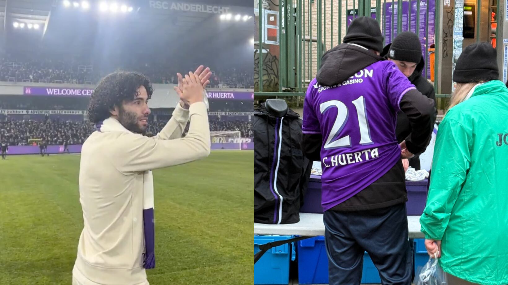 Chino Huerta fue presentado ante la afición del Anderlecht.