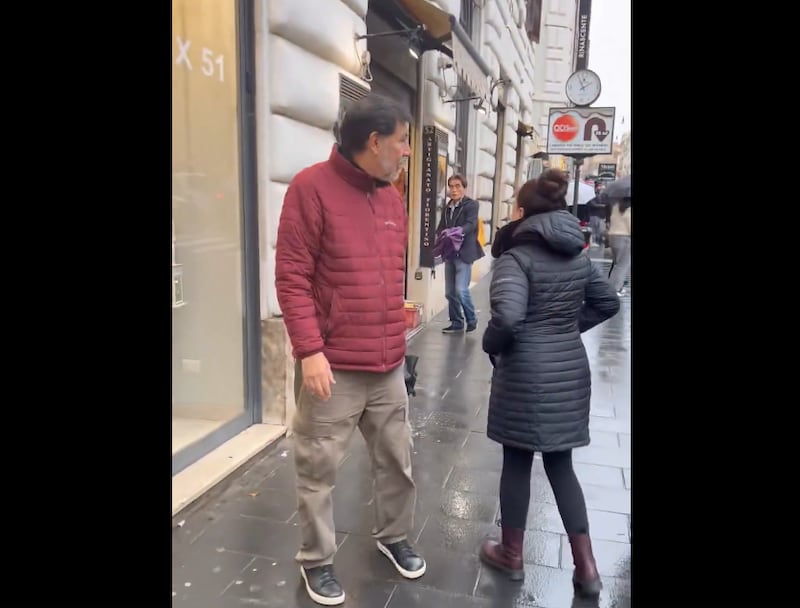 Noroña de viaje en Roma