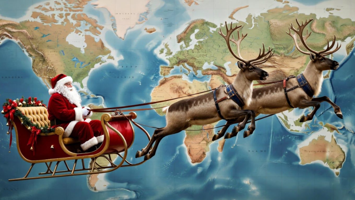 Ni aviones comerciales ni jets privados: el vuelo más seguido del mundo en este momento es el trineo de Santa Claus.