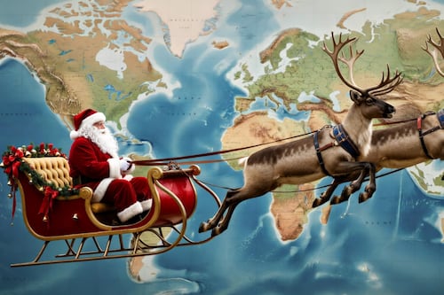 ¡Santa Claus ya inició su viaje por el mundo! Esta es su ruta en vivo en Flightradar24
