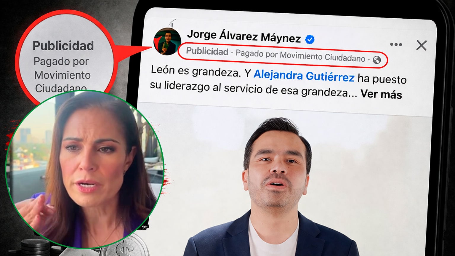 Mensaje de Jorge Álvarez Máynez sobre León circula como anuncio pagado en redes sociales.