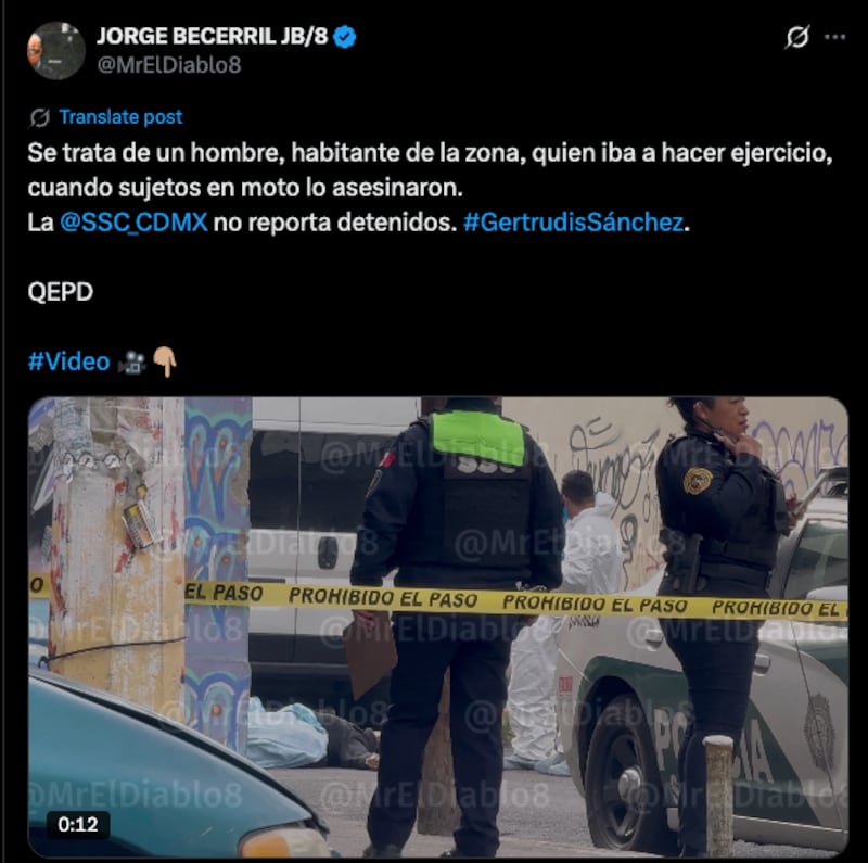 Balean a sujeto en la GAM
