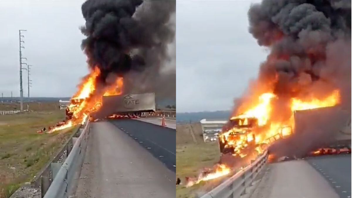 Choque múltiple provoca incendio en Tulancingo.