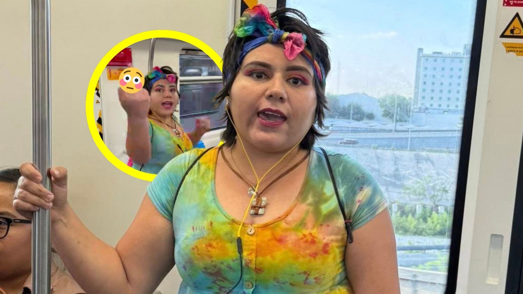 La mujer empujó primero a otro pasajero antes de lanzar un golpe en la cara al joven inocente.