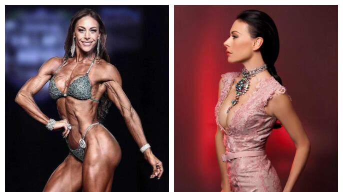 Pasa de ser reina de belleza y actriz a fisiculturista.