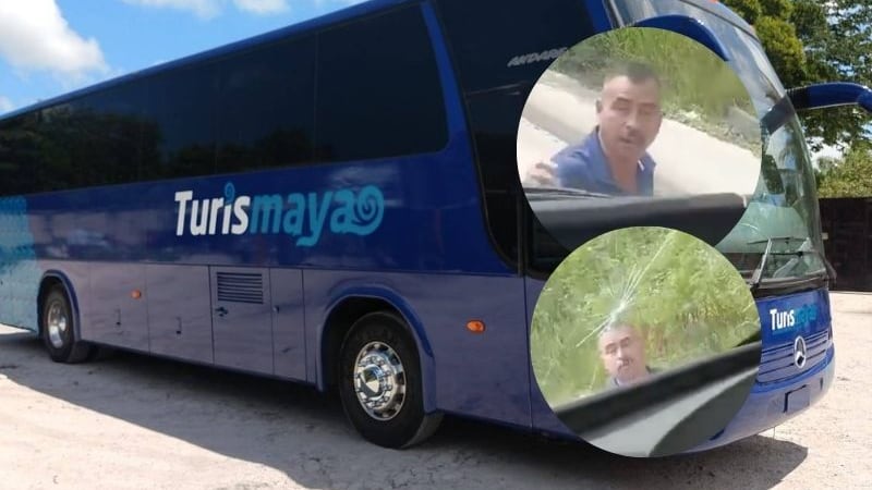 Turismaya despide a chofer que rompió parabrisas de otro autobús