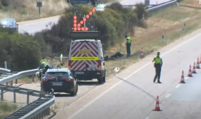 Lugar del accidente de Diogo Jota