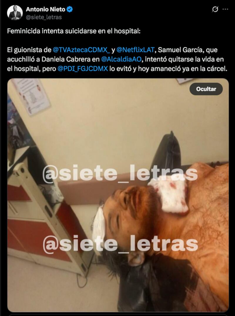 Publicación del periodista Antonio Nieto en X