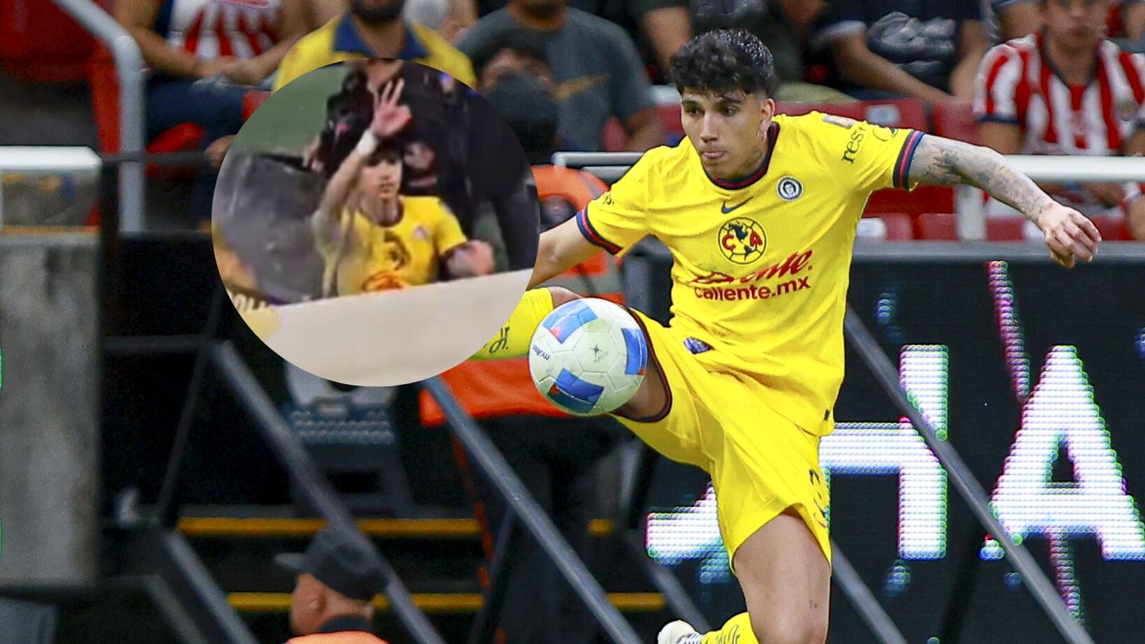 Kevin Álvarez fue agredido al término del Clásico nacional.