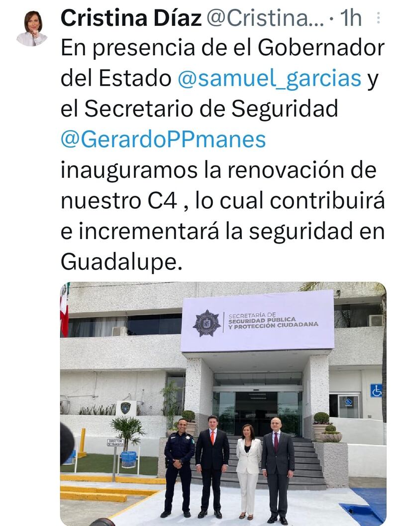 Cristina Díaz compartió el evento en sus redes sociales.