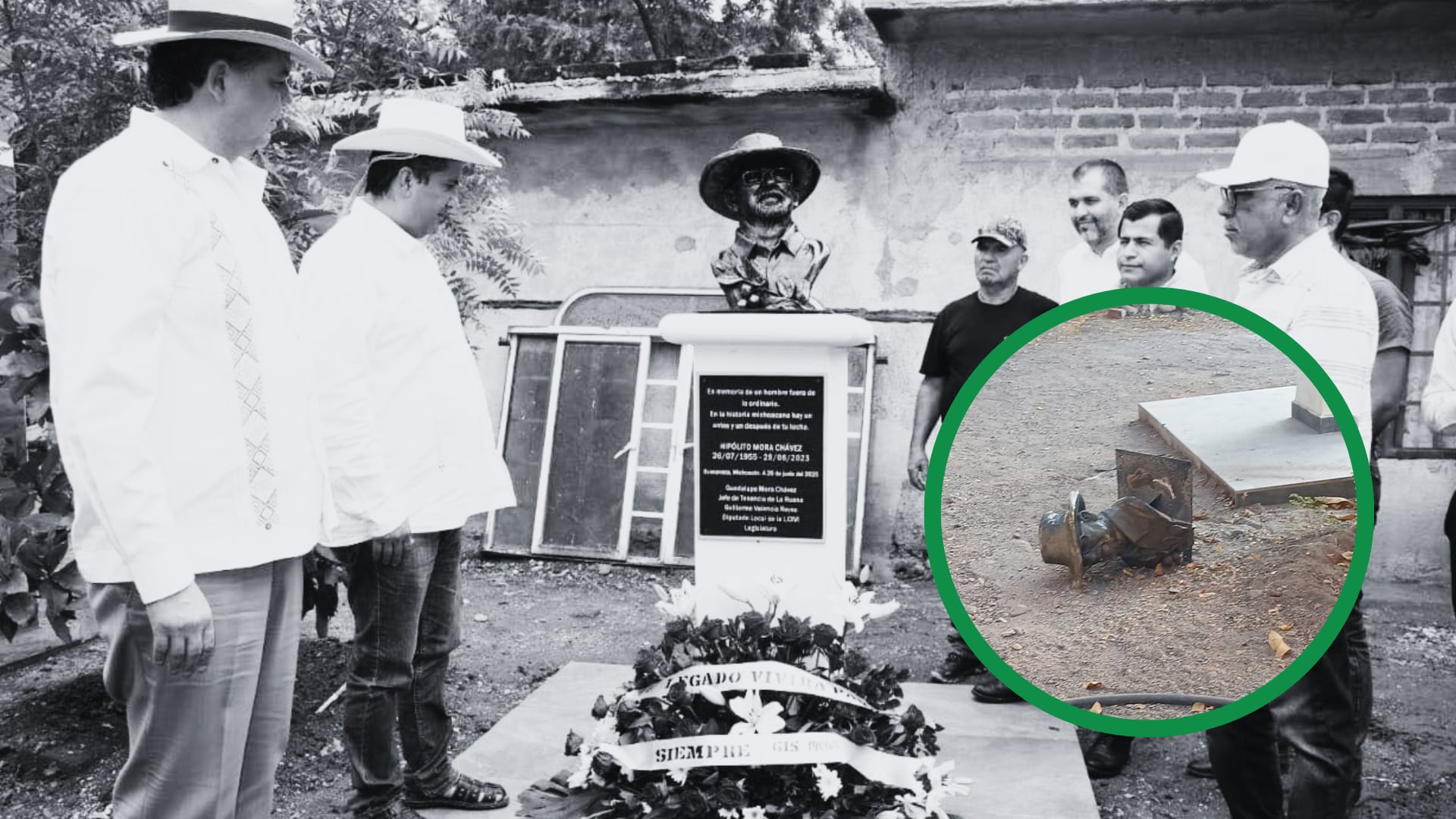 La vandalización del busto fue interpretada por activistas como un intento por borrar el legado de Hipólito Mora