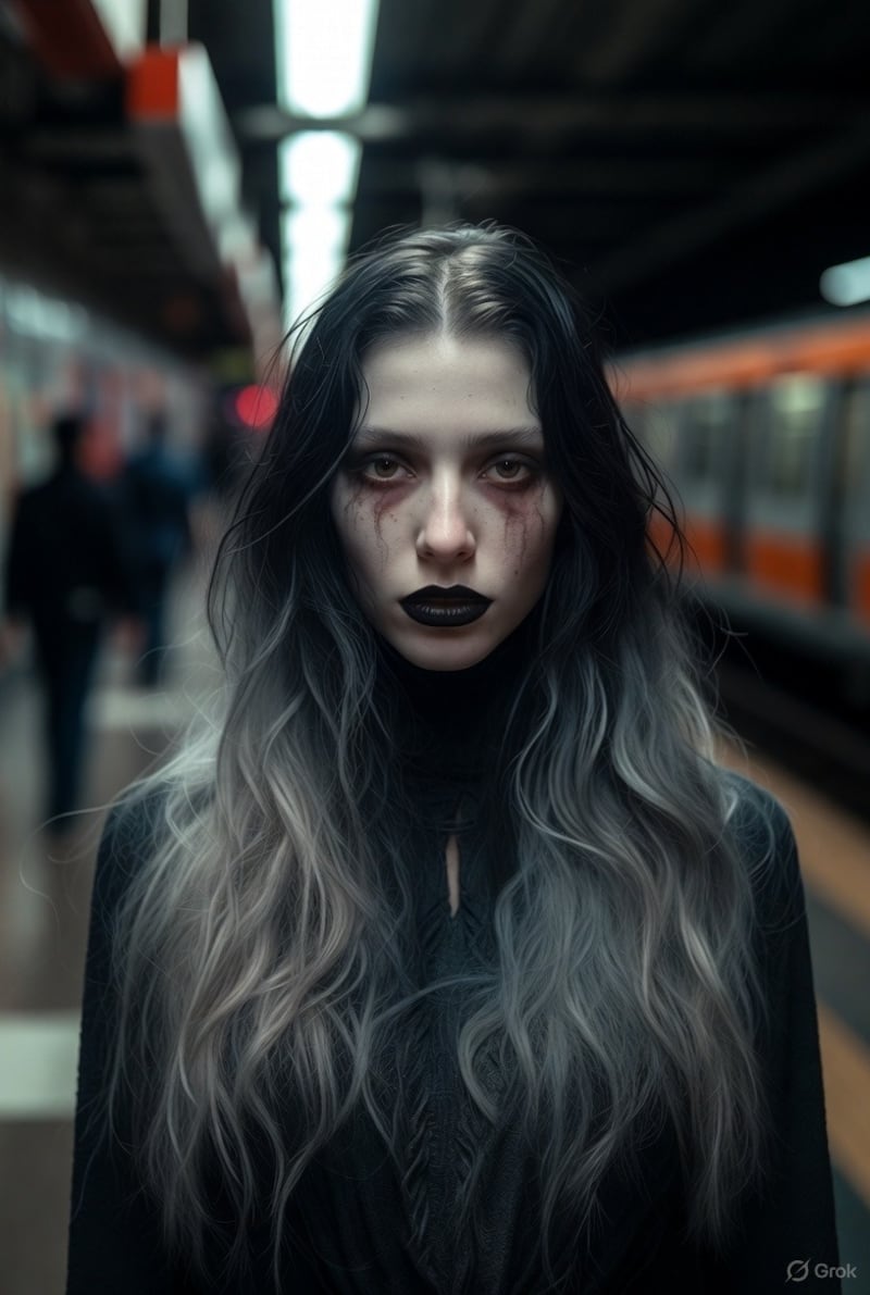 Mujer en Metro Indios Verdes.