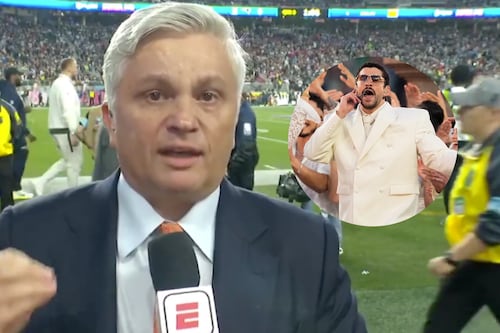 “Se vale una lágrima”: John Sutcliffe al borde del llanto tras show de Bad Bunny en el Super Bowl LX