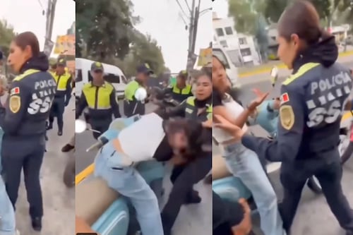 ¡Se agarraron de las greñas! Policía es investigada tras forcejeo con joven en Tlalpan