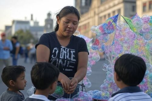 Comerciante ambulante sufre pérdida de mercancía frente a sus hijos