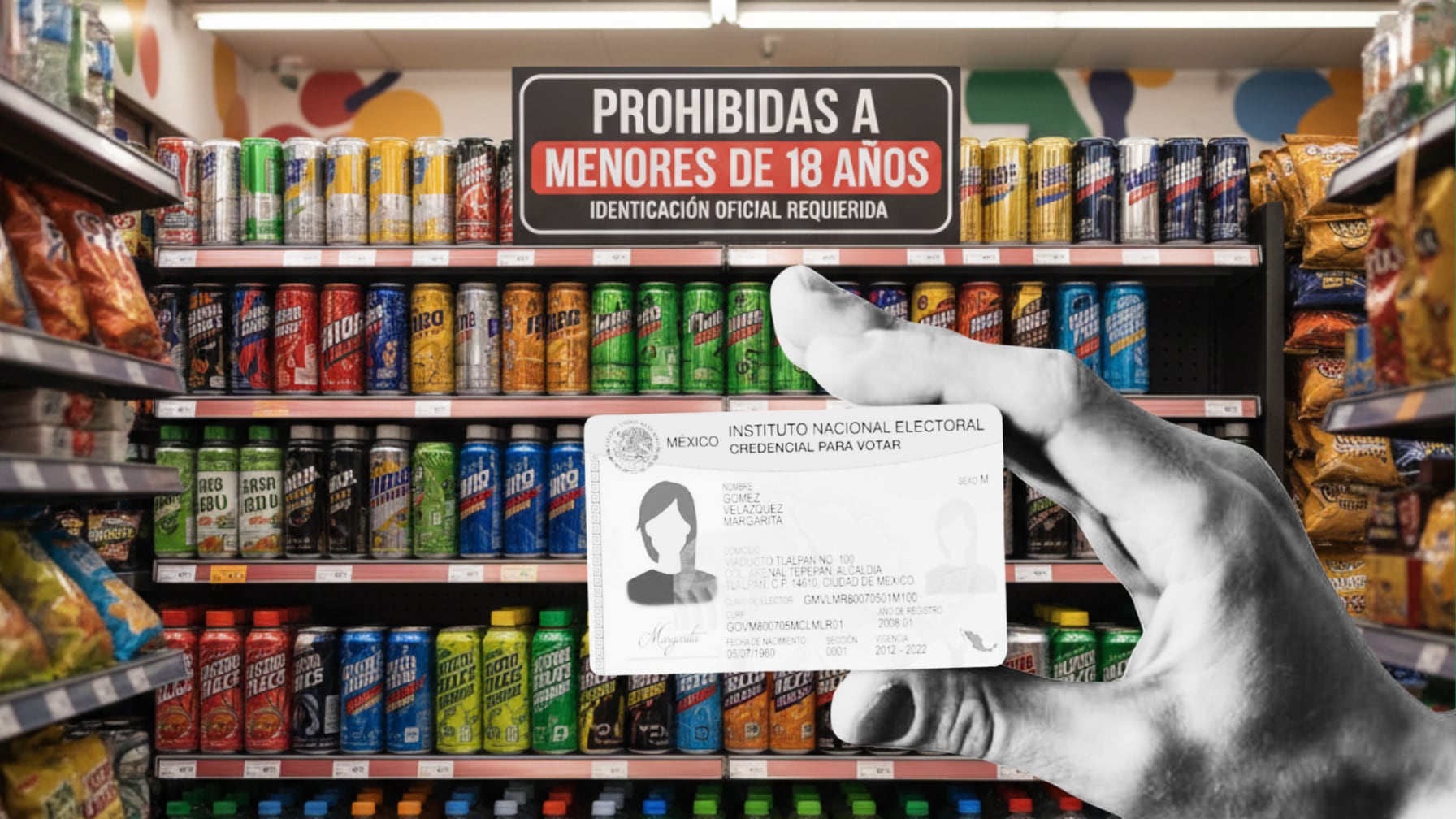 Los establecimientos deberán verificar la edad de los compradores de bebidas energizantes con identificación oficial.