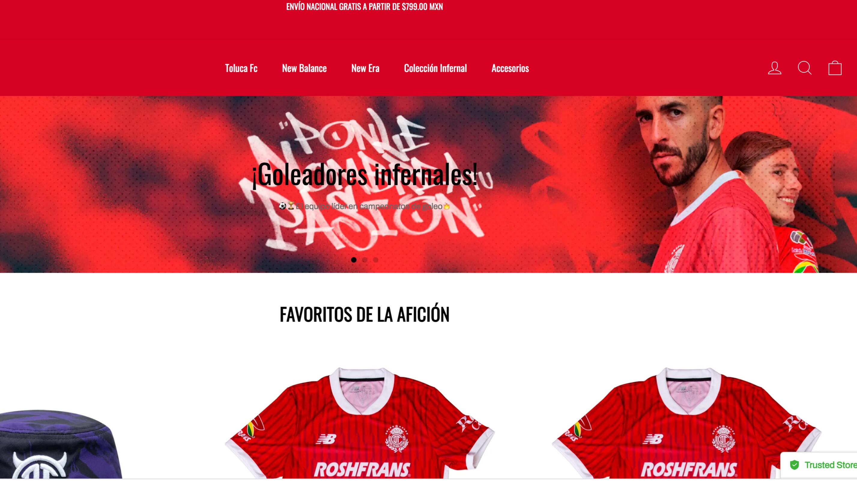 Tienda online falsa del Toluca.