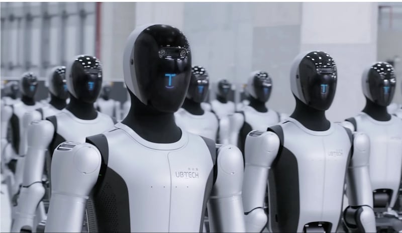 Robots chinos generado con IA