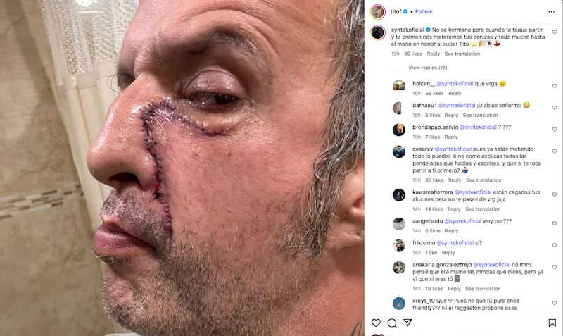 Comentario de Aleks Syntek en la publicación de Tito Fuentes