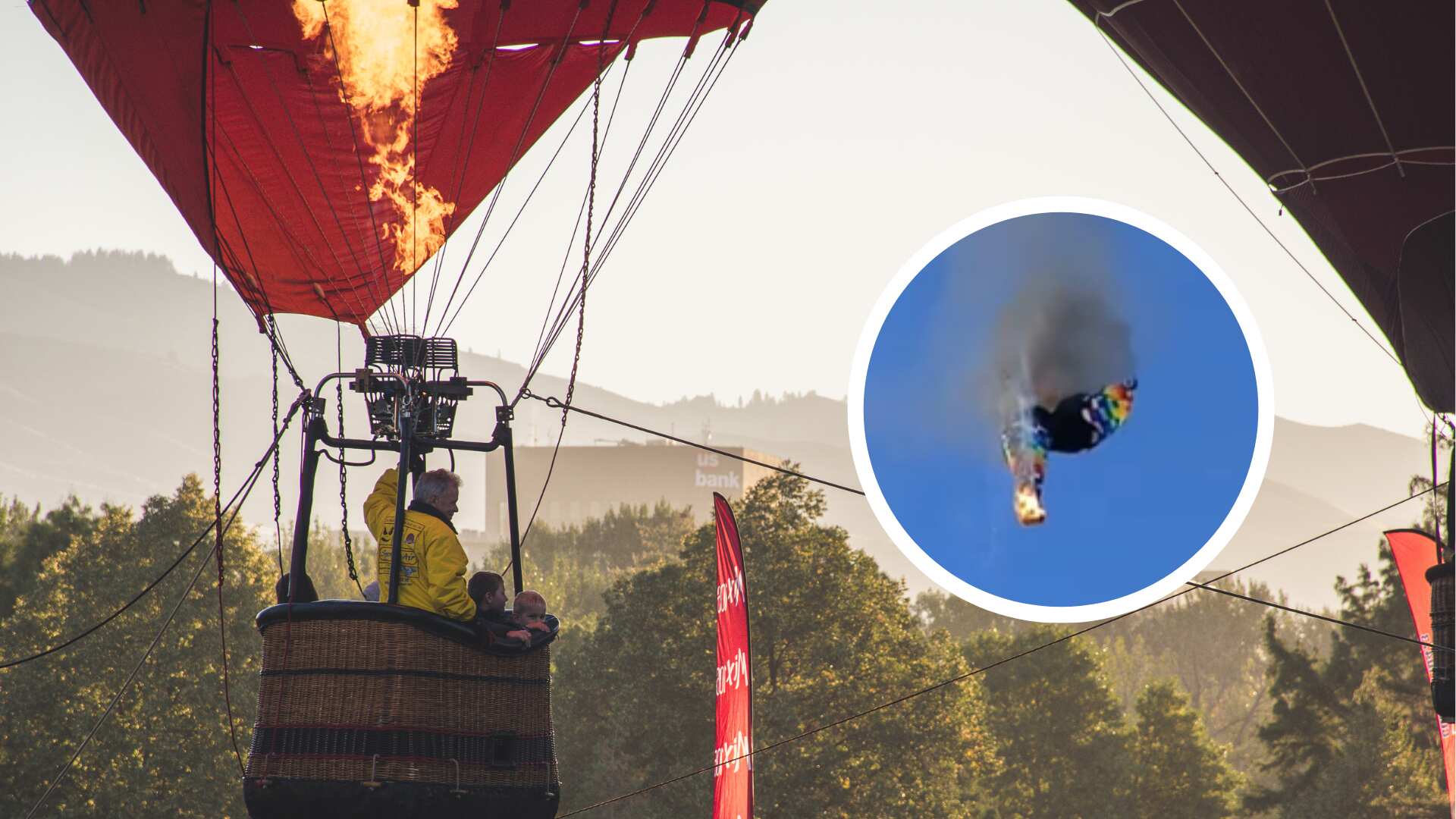 Entre gritos y desesperación, el fuego consumió el globo aerostático hasta hacerlo caer con sus ocupantes a bordo.