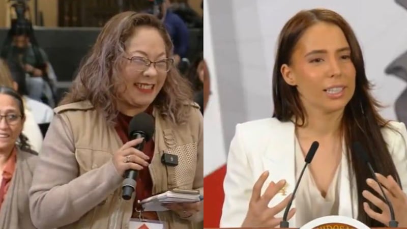 Video: Reportera confunde a Majo Aguilar con Ángela Aguilar en plena mañanera de Sheinbaum