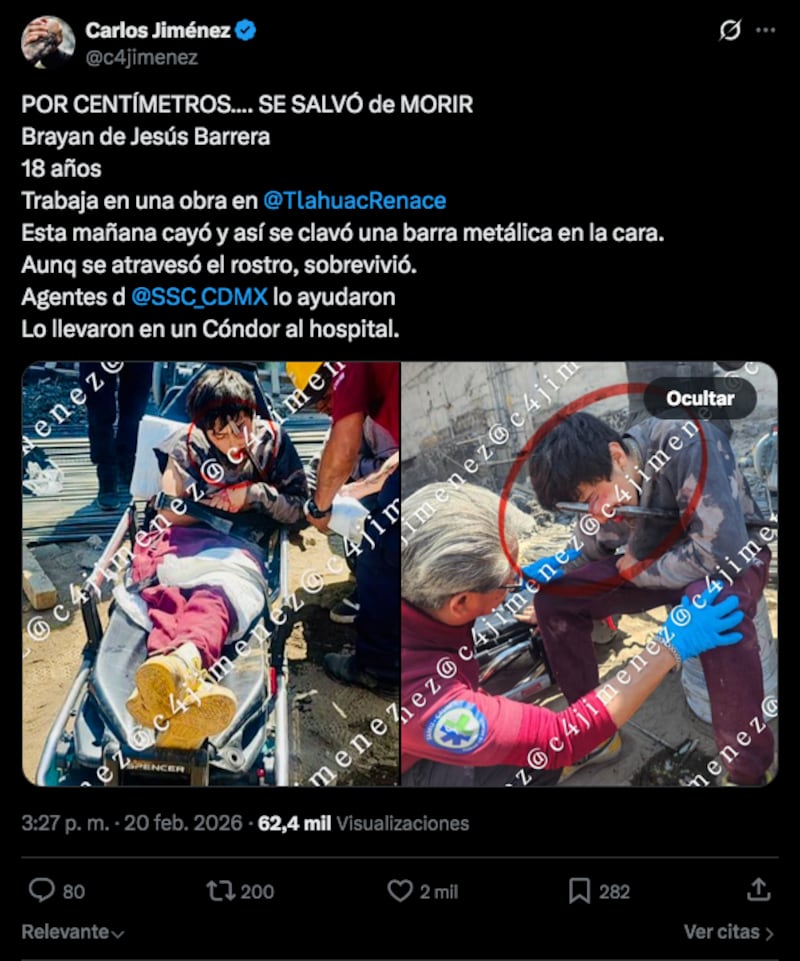 Post del periodista Carlos Jiménez en X