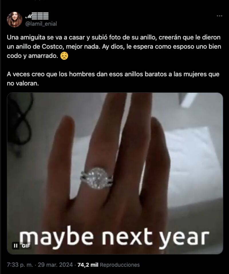 Costco: Mujer critica a amiga por recibir anillo de compromiso y desata polémica en redes sociales