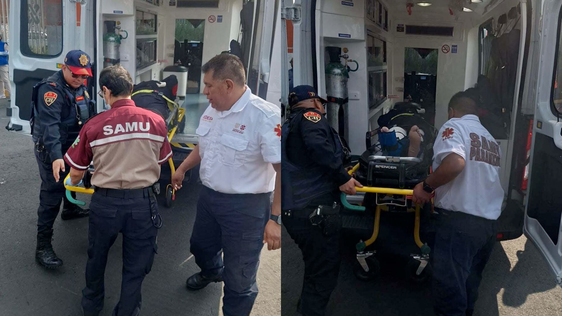 Uniformada que resultó lesionada tras ser embestida por una unidad de transporte público.
