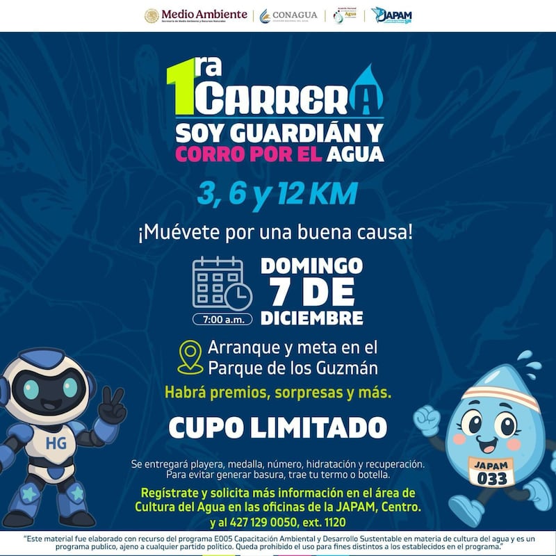 Anuncian la carrera “Soy guardián y corro por el agua” en San Juan del Río