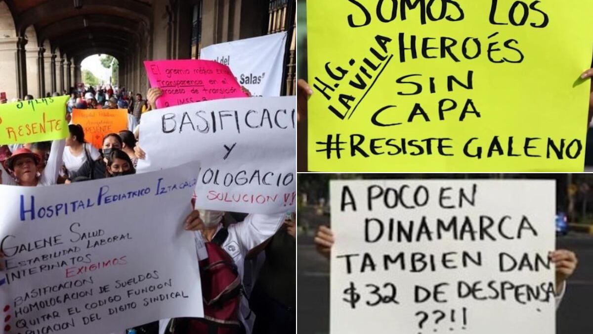 Manifestación de trabajadores de la salud en CDMX.
