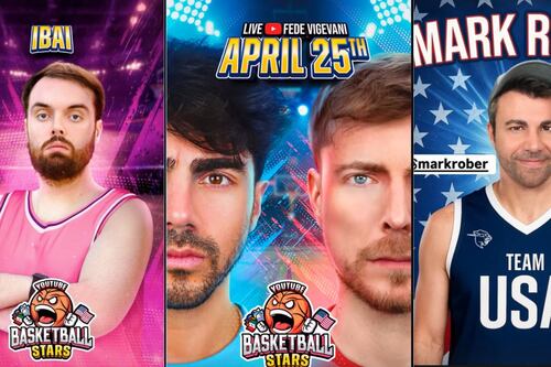 Duelo de titanes del streaming, Ibai, Fernanfloo y Mr. Beast se enfrentan en un partido de basquetbol lleno de estrellas