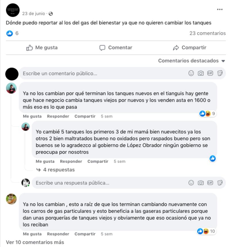 Gas Bienestar. Denuncias en redes sociales sobre la operación de Gas Bienestar. Debido a la confusión, muchos buscan organizarse con gaseros a través de grupos de WhatsApp y Facebook.