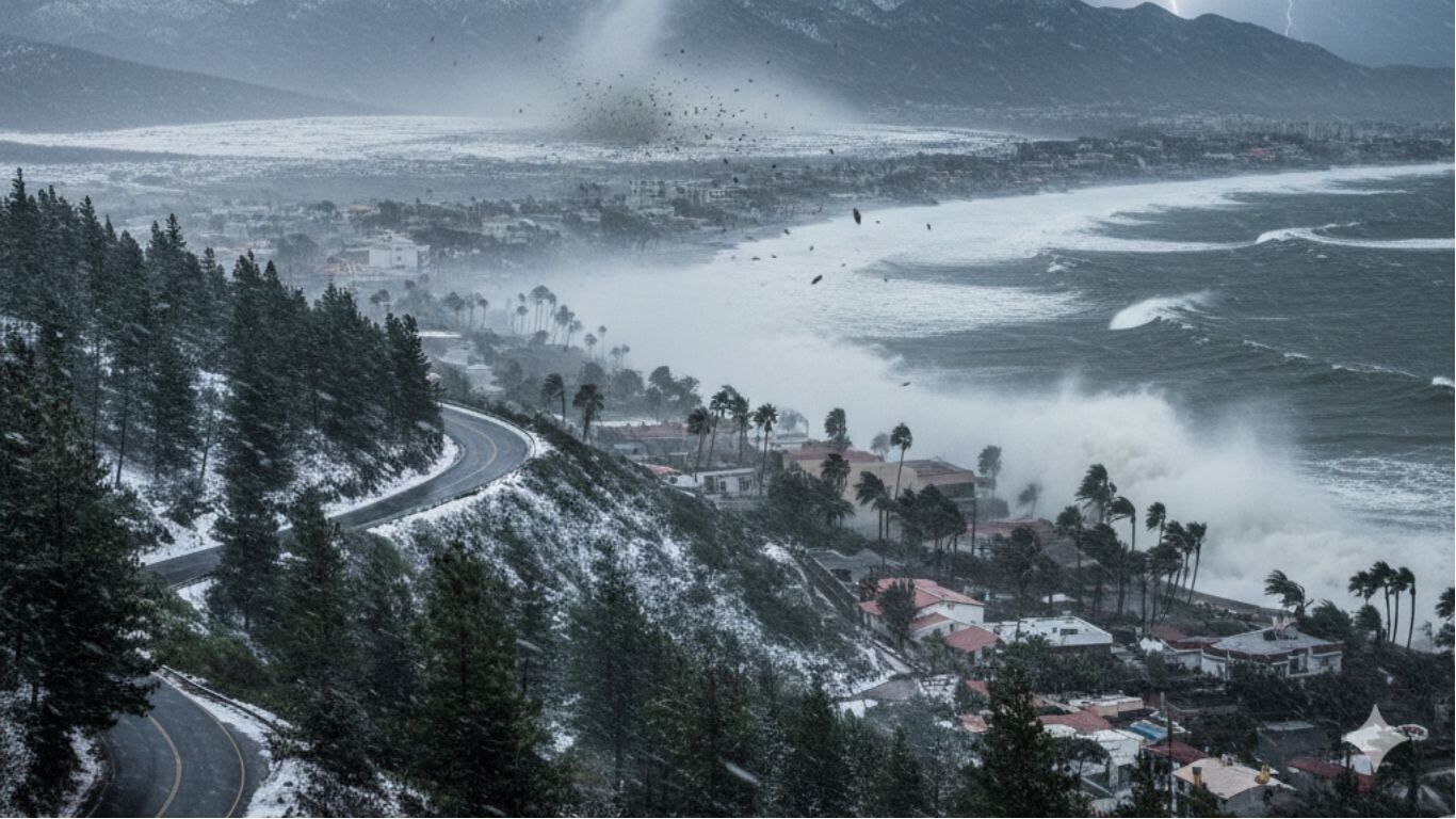 Frente Frío 27 azota México con descenso de temperaturas, nevadas y lluvias intensas
