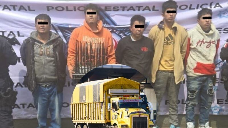 Detienen a 5 por robo de tractocamión con 2 millones en mercancía