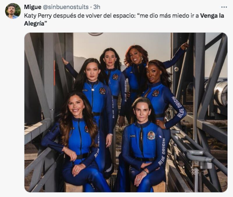 Memes sobre el viaje al espacio de Katy Perry