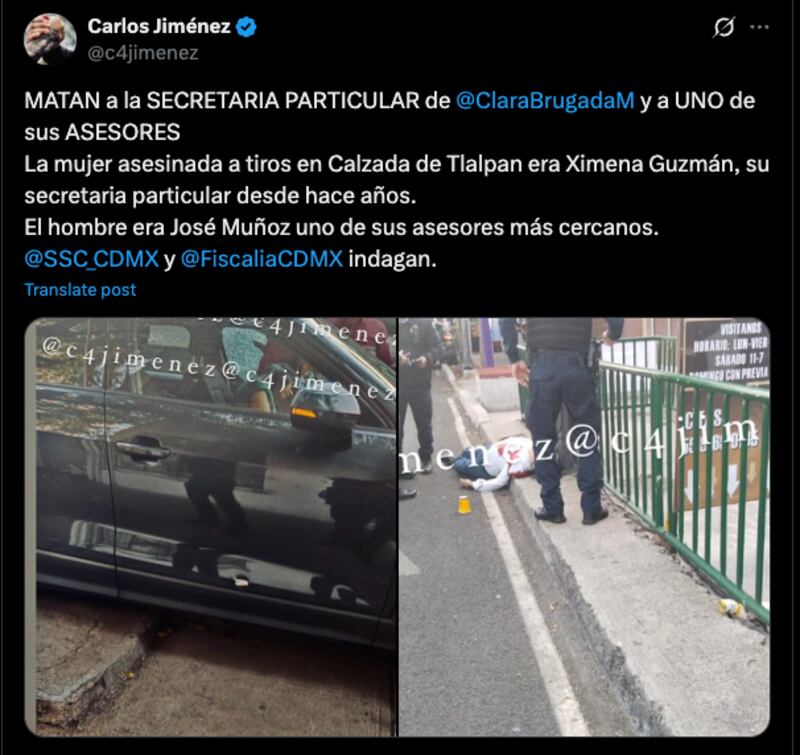 Asesinan a colaboradores de Clara Brugada