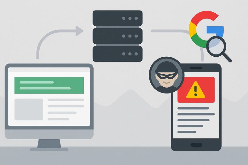El Informe de Seguridad de Google 2024 revela que los estafadores diseñan sitios con doble cara para evitar sanciones.