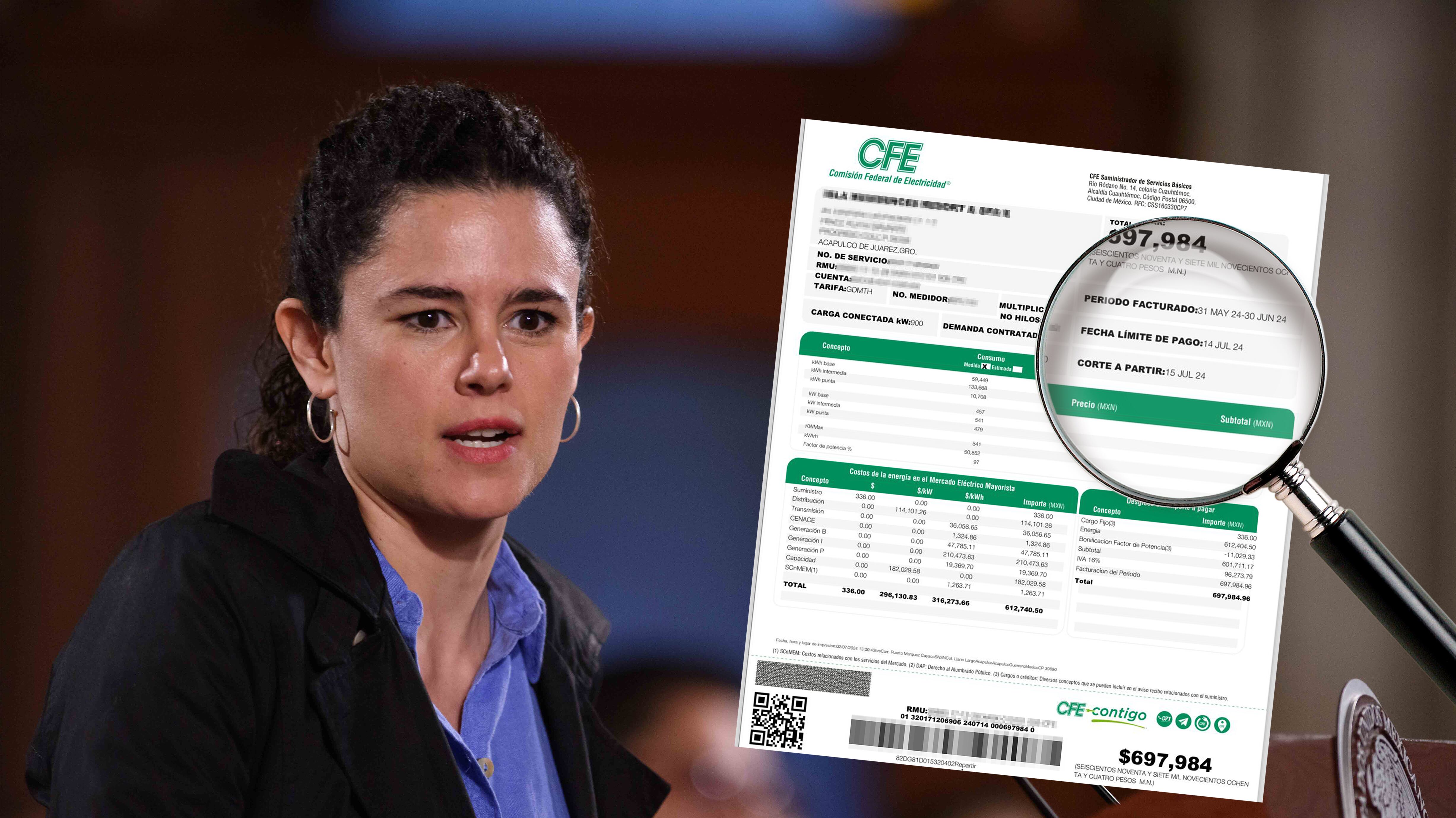 Luisa Alcalde CFE luz Acapulco