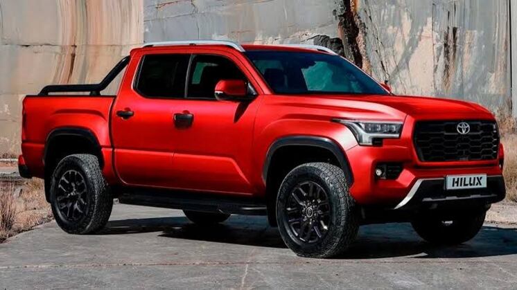 La silueta de esta camioneta es robusta, con una parrilla frontal negro brillante tipo panal, luces diurnas y faros de niebla frontales de luz LED.