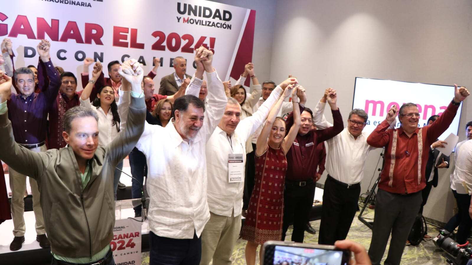 Marcelo Ebrard, Claudia Sheinbaum, Adán Augusto López Hernández, Ricardo Monreal, Gerardo Fernández Noroña y Manuel Velasco (Nicolas Corte / Publimetro)